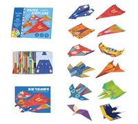 Kit de avión de papel - folleto aerodinámico, kit de manualidades multicolor precortado, paquete de aerofoil, modelo de avión de celulosa reciclable | Juguetes de vuelo para estudiantes y