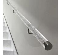 Kit de balaustre antideslizante transparente de acrílico para escaleras interiores y exteriores, fácil de instalar, 8 pies, 12 pies, 15 pies, 20 pies, soporte plateado de 2 pies, duradero y elegante
