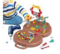 Kit de banco de herramientas de juego para niños | Caja de herramientas para niños con taladro eléctrico | de construcción motora educativa para niños en edad preescolar niños de edad s