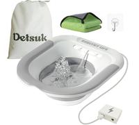 Kit de baño eléctrico plegable con descarga automática para alivio de hemorroides y cuidado posparto, lavabo portátil para remojo perineal, alivio del dolor y funcionalidad de bidé, fácil de usar