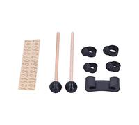 Kit de baquetas etéreas, baquetas de cabeza redonda con mango de madera, cunas de silicona suave y soporte para baquetas, accesorios de percusión para principiantes que aprenden