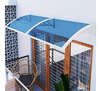 Kit de barandilla Clete de 32 x 32 pulgadas con soportes de acero de plástico, panel blanco y azul, perfecto para y diciembre, se adapta a alturas de 61/81.3/99.1/47 pulgadas