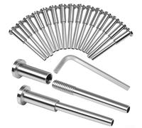 Kit de barandilla de cable invisible, paquete de 20 accesorios de acero inoxidable T316 para postes de madera y metal, accesorios de balaustrada de escalera en ángulo horizontal