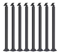 Kit de barandilla de escalera de metal ajustable de 270°, paquete de 8 postes cuadrados de balaustre para techos bajos interiores, sistema de montaje frontal de 95 cm