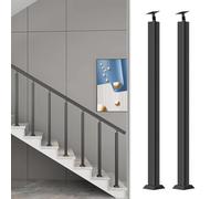 Kit de barandilla de escalera de metal ajustable de 270°, postes cuadrados de balaustre para techos bajos, paquete de 2, 85 cm, sistema de montaje frontal interior il