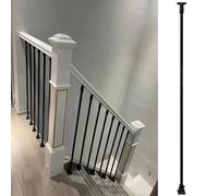 Kit de barandilla de escalera de metal moderna de 1 pieza con pasamanos de madera y poste de escalera.(Metal Baluster Height 140cm/55in)