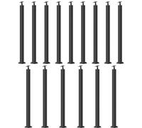 Kit de barandilla de escalera de metal negro - 15 piezas ajustables de ángulo de 270° husillos cuadrados para interiores y exteriores, escalones de cubierta, renovación de jardín, y elegante solución