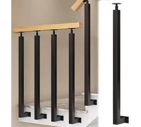 Kit de barandilla de escalera de montaje lateral, balaustrada cuadrada de metal con accesorios completos, ideal para terraza, escalones, jardín, sistema duradero para seguridad y estilo
