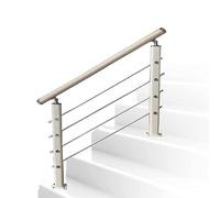 Kit de barandilla de escalera de transición Bianco de 2 a 3 escalones con tornillos de seguridad para escalones de 140 cm de largo, fácil instalación, resistente a la intemperie