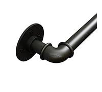 Kit de barandilla de escalera extra larga | Barandilla de escalera montada en la pared de 9 pies para escalones interiores y exteriores | Mano negra para seguridad y estilo