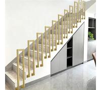 Kit de barandilla de escalera industrial para exteriores, pasamanos dorados en forma de U para escaleras interiores, barandilla de escalera de metal para pasillo tipo loft de porche(Gold,90cm)
