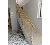 Kit de barandilla de escalera interior con postes de acero inoxidable y pasamanos de PVC duradero, valla de alambre de metal segura para pasillos y escaleras de loft, asegura tu espacio