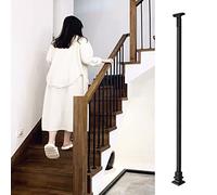 Kit de barandilla madera resistente for escaleras, varillas metálicas for pasamanos restaurantes, escuelas y terrazas(1 Pcs,H 90cm/35.4 in)