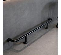 Kit de barandilla para pies de bar, El equipo completo del riel pie de la barra tubo cepilló el negro for los tamaños múltiples taburetes bar instala fácilmente(101cm/3.3ft)