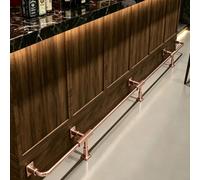 Kit De Barandilla Para Pies De Barra Cuadrada De Acero Inoxidable, Kit De Soportes De Montaje En Suelo Para Barras, Para Barandilla De Tubo Cuadrado De Mostrador,Rose gold,120cm/3.9ft