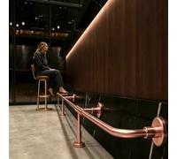 Kit De Barandilla Para Pies De Barra De Acero Inoxidable, Kit De Montaje En Pared Y Suelo De 1,26" De Diámetro, Para Barras De Interior Y Exterior,Rose gold,150cm/4.9ft