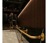 Kit De Barandilla Para Pies De Barra De Acero Inoxidable, Kit De Montaje En Pared Y Suelo De 1,26" De Diámetro, Para Barras De Interior Y Exterior,Oro,120cm/3.9ft