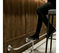 Kit De Barandilla Para Pies De Uso Comercial, Sistema De Tubos Y Accesorios De Montaje Bajo Encimera, Reposapiés De Acero Inoxidable Para Bares Y Islas De Cocina,Plata,150cm/4.9ft