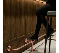 Kit De Barandilla Para Pies De Uso Comercial, Sistema De Tubos Y Accesorios De Montaje Bajo Encimera, Reposapiés De Acero Inoxidable Para Bares Y Islas De Cocina,Rose gold,120cm/3.9ft