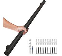 Kit de barandilla - Pasamanos interior completo para escalones - Barra de soporte de barandilla de escalera negra tubo de acero inoxidable agarre antideslizante con soportes de pared(Size:180cm)