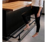 Kit de barra comercial para pie - 1,1 m, 1,2 m, 1,8 m, 2,4 m, 2,7 m, 10 pies, isla de cocina, barra de reposapiés bajo encimera con accesorios de montaje Slish Black/d h