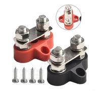 Kit de barra de bus dual M8 Stud 48V DC bloque de conexiones positivo negativo para barco para caravana Panel solar para batería Banco Conexión segura