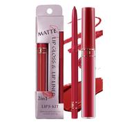 Kit de Barra de Labios Mate y Perfilador de Labios,Suministros De Maquillaje 2 En 1,Color Labial Portátil | Para Mujeres Estudiantes Universitarias Profesionales Artistas Bodas Uso Diario Y