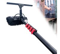 Kit de barra de limpieza de ventanas, cepillo de alimentación de agua ajustable de 12 m, limpiador de techo extensible para invernaderos y limpieza de paneles solares, ideal para camiones (5,4 m)