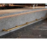 Kit de barra de soporte de pared para taberna de acero inoxidable comercial, barra de soporte para el hogar, pub y barra de desayuno, 3 pies de montaje debajo del mostrador