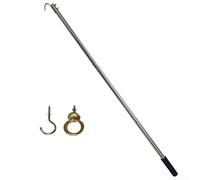 Kit de barra de tracción de escalera, barra de extensión de escalera de ático de acero inoxidable 304, alcance de hasta 40 pulgadas, gancho seguro para una solución de almacenamiento fácil y ahorra