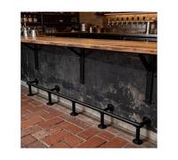 Kit de barra industrial de acero galvanizado negro mate, personalizable, 2,6 m, perfecto para mostrador, sótano, pub y restaurante