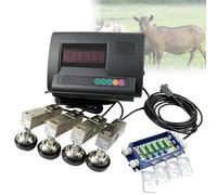 Kit de báscula de celda de carga for ganado de 5 T, juego de pesaje de piso con indicador digital de alta precisión de 11000 libras con 4 celdas de carga impermeables y caja de conexiones for ganado