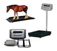 Kit de Báscula Multi-Animal, 5000kg/11023lbs Plataforma Pesaje Ganado con Pantalla LED Brillante y Precisión C3, Báscula Granja Robusta para Bovinos, Cerdos, Ovejas, Cabras, Alpacas(3t)