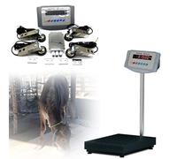 Kit de Báscula para Ganado Acero Aleación, 12000kg Báscula Animal Robusta con Precisión C3 y An-ti-Vibración, Plataforma Pesaje Granja para Bovinos, Cerdos, Ovejas, Cabras en Granero(3t)