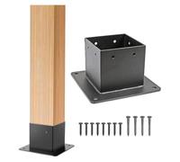 Kit de base for poste de cerca de madera de 4 x 4 pulgadas (diámetro interior: 3,58 x 3,58 pulgadas) con tornillos for madera y anclajes de hormigón. Anclaje for postes de terraza (1 unidad).(1pc)