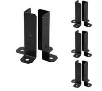 Kit de Base para Postes de Madera Ajustables de Alta Resistencia - 8 Anclajes de Suelo de Hierro Negro para terrazas, pabellones y cercas - Soporte Duradero para Exteriores, fácil instalació