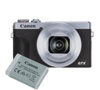 Cámara compacta Canon PowerShot G7 X Mark III, plata con batería de repuesto