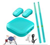 Kit de batería de aire portátil: juego de pads de práctica electrónicos silenciosos for viajes, la escuela y espacios pequeños(Blue)
