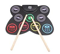 Kit de batería electrónica portátil de silicona para principiantes que practican con cable USB, pedal y baquetas (idioma español no garantizado)