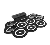 Kit de Batería Midi, 100-240V Multifunción 2 Bocina Sonido Portátil Enrollable Almohadilla de Práctica Batería con Pedales Palos para Amigos Reunión Rendimiento (Enchufe de la UE)