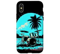 Kit de batería retro Banda de música Carcasa para iPhone X/XS