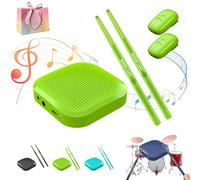 Kit de batería virtual, baquetas virtuales, juego de batería electrónica de aire con baquetas, juego de tambores de aire electrónicos portátiles, tecnología de detección de movimiento 3D (verde, con