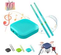 Kit de batería virtual, baquetas virtuales, juego de batería electrónica de aire con baquetas, juego de tambores de aire electrónicos portátiles, tecnología de detección de movimiento 3D (azul, sin