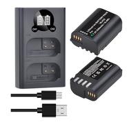 Kit de batería y Cargador Doble de 2280 mAh, Compatible con Panasonic Lumix DC-S5, DC-S5 II, DC-S5 IIX, GH5 II, GH6, S5II, S5IIX, S5M2, S5M2X, GH5M2, DMW-BLK22.