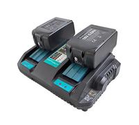 Kit de batería y Cargador Dual PNI DCH218, con Dos Puertos USB, Incluye 2 baterías de 18V 5Ah