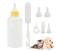 Kit de biberones de gatito Kit de enfermería - Conjunto de alimentador de 7 piezas con sello de anillo de pezón de silicona, diseño de cuerpo a prueba de fugas | Colección compacta de botellas de