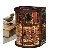 Kit de Biblioteca en Miniatura | Set de Decoración 3D para el Hogar - Kit de Rincón de Libros Tipo Casa de Muñecas Artesanal,para Estanterías, Mesas de Comedor, Dormitorios, Salones y Despachos