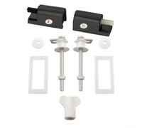 Kit de bisagra de cierre suave para reemplazo de asiento de inodoro para fijar tapas sueltas en cuencos estándar con herrajes de acero inoxidable plateado (negro)