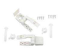 Kit de bisagras de plástico para asiento de inodoro con pernos, tornillos y tuercas, piezas de repuesto blancas para asientos de inodoro de montaje frontal, juego de accesorios duraderos fáciles de