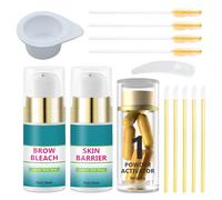 Kit de blanqueamiento de cejas para el hogar - Blanqueador suave y tinte para pieles sensibles de calidad de salón | Rápido y seguro para todo tipo de cejas, maquillaje profesional de cejas